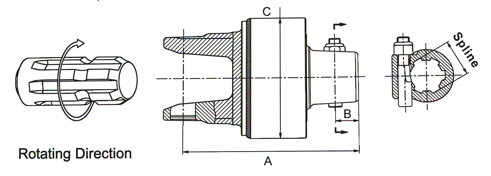 Automatic Torque Limiter Dimension Drawing