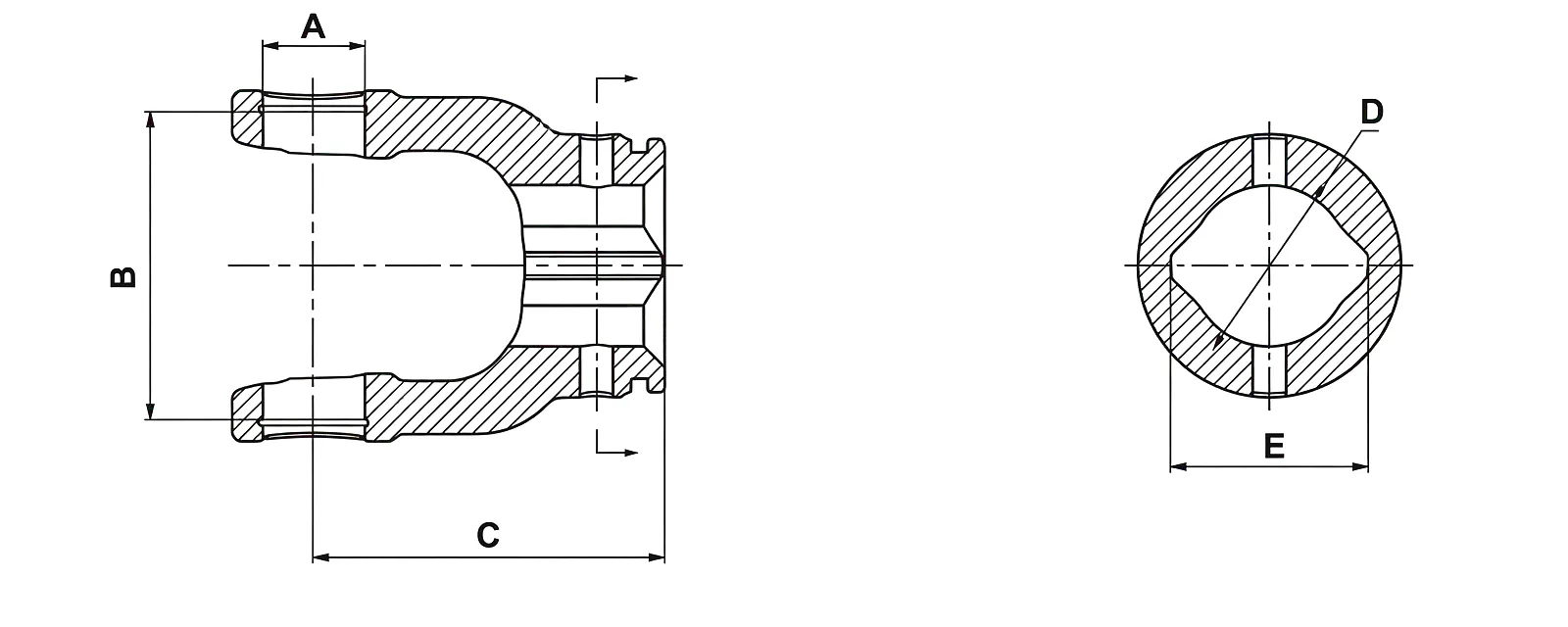 Lemon Yoke Technical Drawing Dimensions
