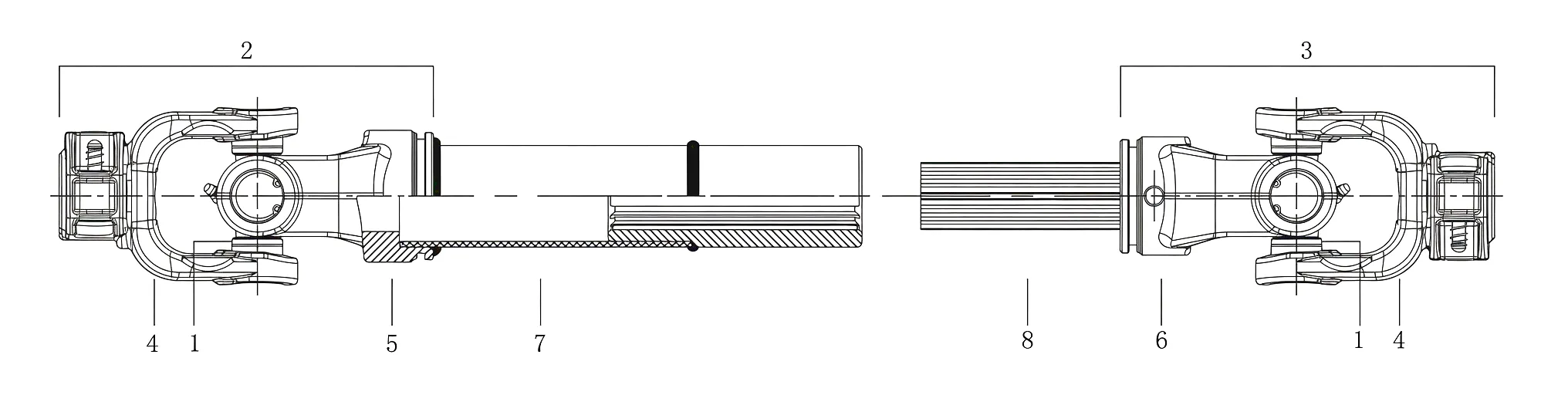 PTO Drive Shaft G Series technical drawing
