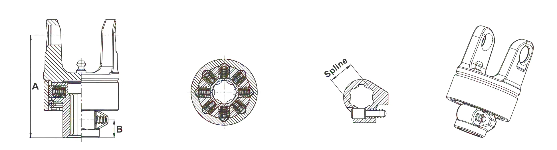 SA1 Series ratchet torque limiter drawing
