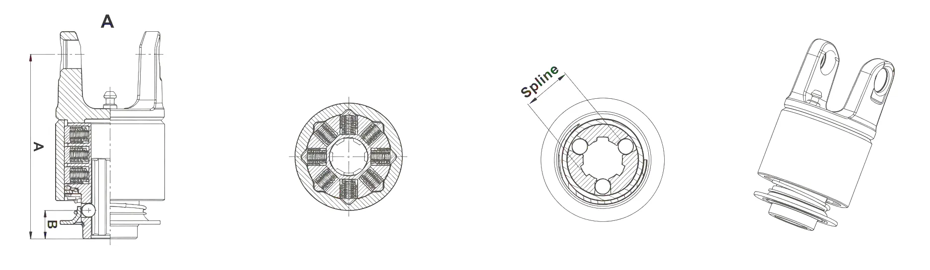 SA3 Series ratchet torque limiter drawing