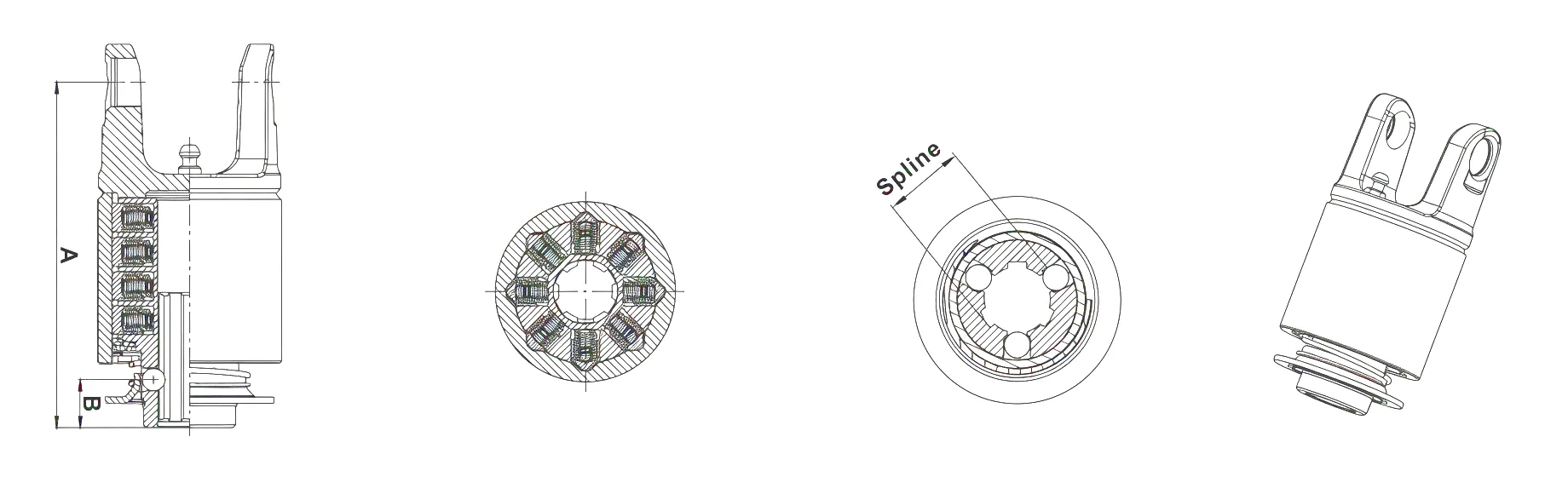 SA4 Series ratchet torque limiter drawing