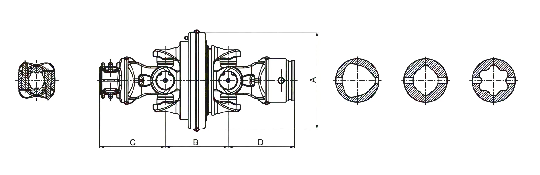 Wide Angle Joint WA Series dimensional drawing A